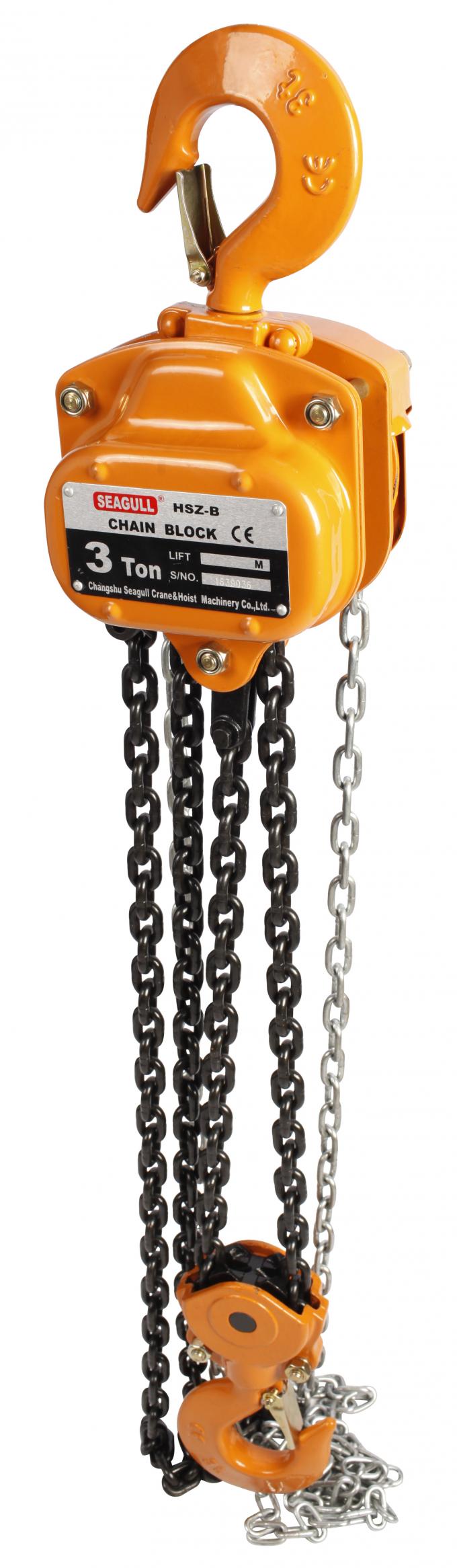 CE 3m 3 Ton Manual Chain Hoist With Automatic Double Pawl Braking System