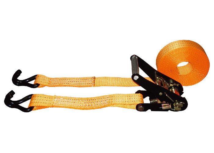 50mm Polyester Webbing Slings 5 Ton With Double J Type Hook / Lifting Slings Straps