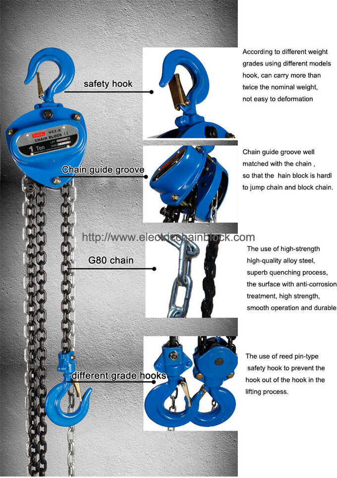 Steel Material Harga Chain Block 5 Ton , Light Duty Hand Chain Block