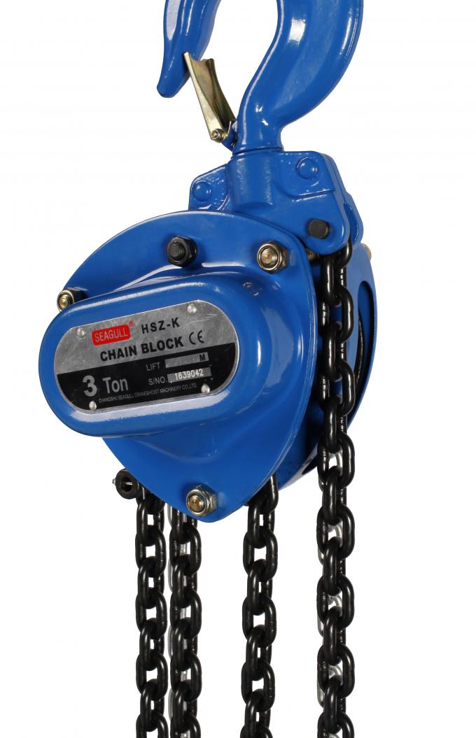 Alloy Steel Manual Chain Block Hoist , 6 M Chain Lifting Pulley Block 3 Ton