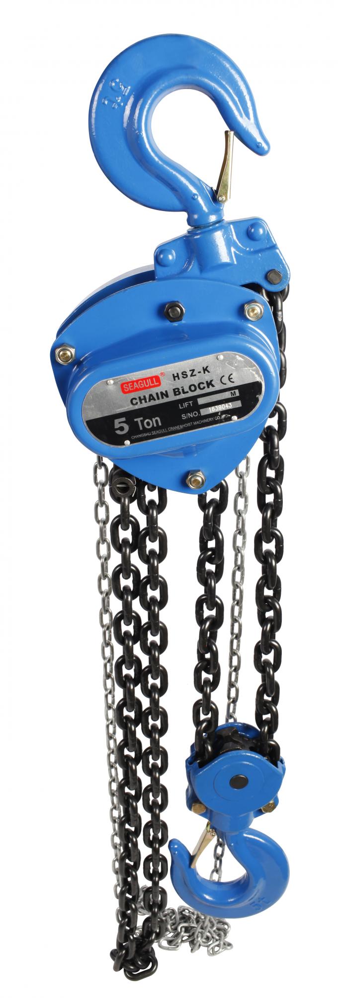 Alloy Steel Manual Chain Block Hoist , 6 M Chain Lifting Pulley Block 5