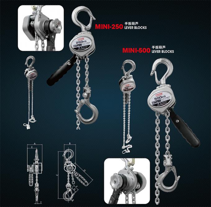 Light Weight Come Along Hoist , Pull Lift Chain Lever Hoist Rated Load