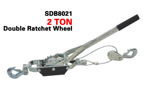 2 tonne Manual Hand Power Puller , Single / Double Ratchet Wheel Cable Hoist Puller