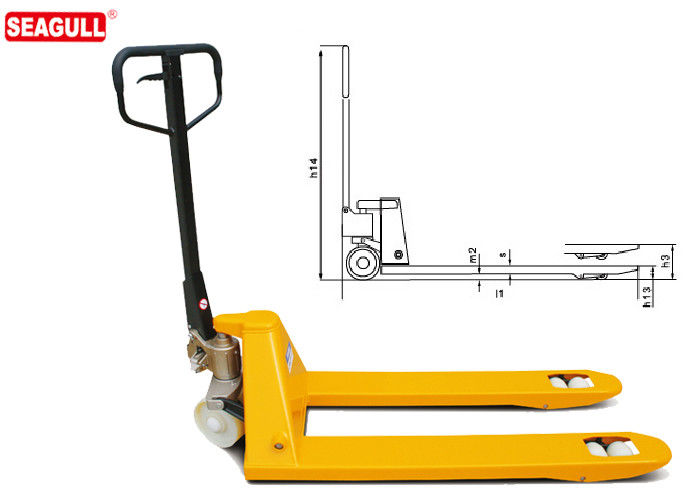 Manual Pallet Truck Rated Load 2500 - 3500kg With 54mm Fork Thickness