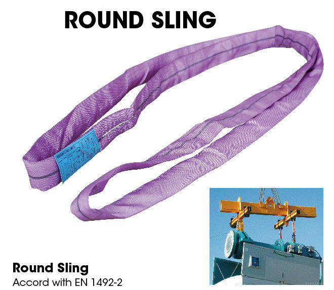 Purple High Strength Polyester bing Slings 25MM 300MM / Round 